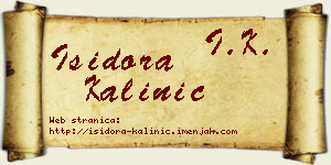 Isidora Kalinić vizit kartica